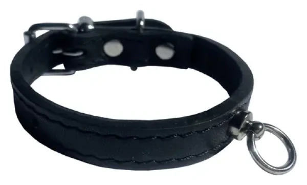 Huhubamboo Exclusive obojek černý XS / Obojek pro psy / 14 mm x 16-22 cm / Hovězí kůže (355507)