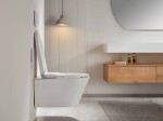 CERANO - WC závěsné s integrovaným elektronickým bidetem Cronus Standard, Vortex Rimless 180° + SoftClose sedátko - bílá lesklá - 59,3x38,4 CER-545632