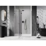 MEXEN/S - Lunar L sprchové dveře křídlové levé 135 cm, transparent, grafit metal 834L-135-000-95-00-L