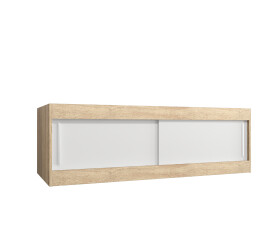 Nástavec na skříň Abi Barva korpusu: Dub Sonoma, Rozměry: 150 cm, Dveře: Bílá