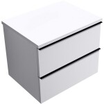 CERANO - Koupelnová skříňka Velora - bílá matná, úchytka černá + deska pod umyvadlo Navira Pro - 36 mm - 70x56,6x46,5 CER-668516