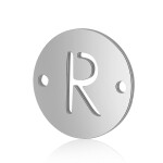 Mezidíl z titanové oceli - placička s písmenem A - Z - 12 x 12 x 0,8 mm - 1 ks Písmena: N