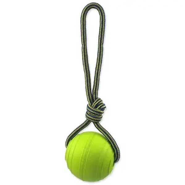 Dog Fantasy Hračka - EVA Foam míč s lanem plastová a plovoucí zelená 8 cm (454-13310)