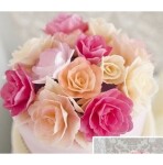 Dekorace oplatková - Růže velká 55 mm, sv.růžová 15 ks