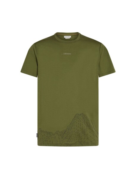 ICEBREAKER Mens Merino 150 Tech Lite SS Tee 3D Mapping, Sphagnum velikost: XL