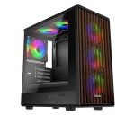 EVOLVEO Panthera, skříň mATX, 6x ARGB ventilátor 120mm, dřevěný přední panel + skleněná bočnice EDF_547209