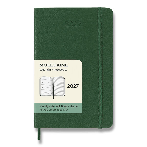 Diář MOLESKINE 2027 týdenní měkký tm. zelený S