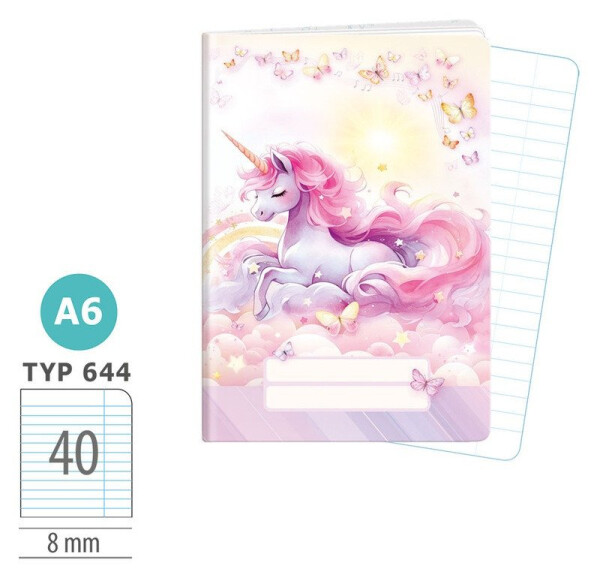 Školní sešit A6, 40 listů, typ 644 Sweet Dreams