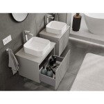MEXEN/S - Rivel koupelnová skříňka pod umyvadlo 60 cm s deskou, 1 šuplík, reliéf , šedá mat 91A20-06047-1-BFC62