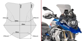5124D plexi kouřové Bmw R 1200 GS (16-18), R 1250 GS (19-23), nutný D5108Kit