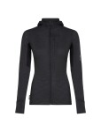 Dámská merino mikina ICEBREAKER Wmns 200 Realfleece Descender LS Zip Hood, Jet Heather/Black/Cb velikost: L