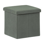 Taburet s úložným prostorem, zelená manšestrová látka