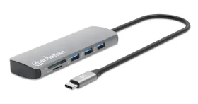 Manhattan 190459 šedá / Dokovací stanice USB-C / HDMI 4K/60Hz / PD 100W / RJ-45 (190459)