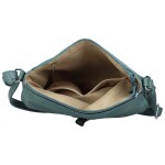 Trendy dámská koženková crossbody kabelka Samira, džínově modrá