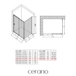 CERANO - Sprchový kout Varone LINE L/P - 6 mm - chrom, transparentní sklo - 120x100x195 - posuvný CER-DY505-90-198