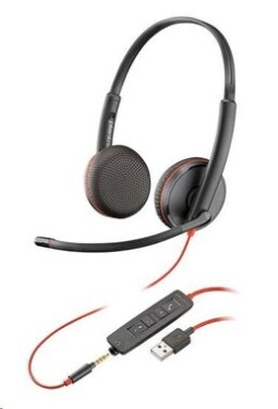 Poly Blackwire 3225 (Bulk) černá / Náhlavní souprava / mikrofon / dvě sluchátka / 3.5mm jack / USB-A (80S11A6)