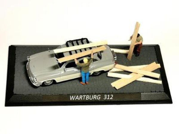 Diorama WARTBURG 312 - desky na chatu 1:43