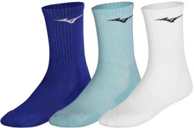 Mizuno Training 3P SocksU White Ether Bellwether - Běžecké ponožky Mizuno Training 3P Socks 32GX2505Z04 - tři páry Velikost textilu: S