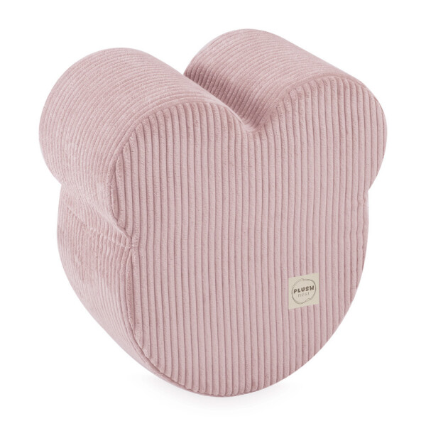 PLUSH NEST PLUSH NEST Puf ve tvaru medvídka Manšestr světle růžový 46 × 25 cm