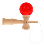 Mamido Dětská dřevěná hra Kendama červená