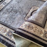 DumDekorace Šedý vintage koberec s jemným vzorem Šířka: 60 cm | Délka: 100 cm