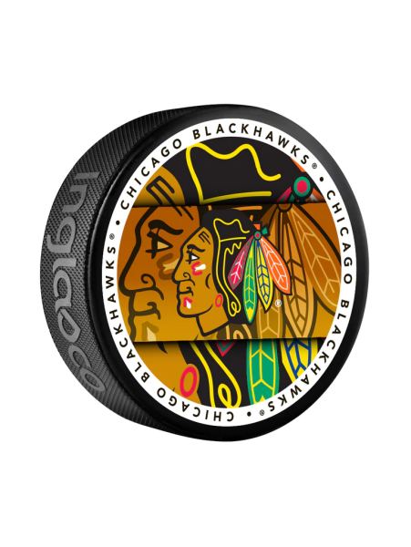 Inglasco / Sherwood Puk Chicago Blackhawks Medallion Souvenir Collector Puck