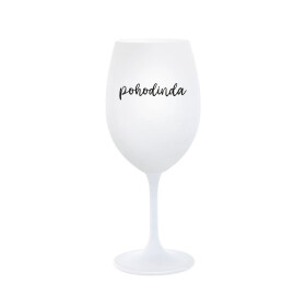 POHODINDA - bílá sklenice na víno 350 ml