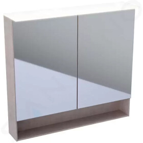 GEBERIT - Acanto Zrcadlová skříňka 740x830 mm s LED osvětlením, dub Mystic 500.645.00.2