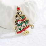 Vánoční brož se zirkony Christmas Tree 5 - vánoční stromeček, Barevná/více barev