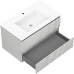 MEXEN/S - Rivel koupelnová skříňka 80 cm s umyvadlem Otis, 2 zásuvky, reliéf , šedá mat/bílá mat 91A20-08047-2-BFF62-W18M01