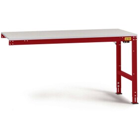 Manuflex LU6128.3003 ESD ESD pracovní stůl Univerzální standardní Přístavný stůl s Melaminplatte, Šxhxv = 2000 x 1000 x 763-873 mm rubínově červená