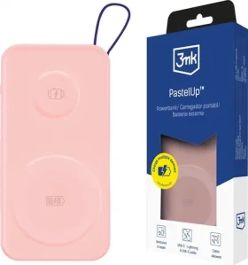 3mk PastelUp 10000mAh růžová / Powerbank / 22.5W / MagSafe / USB-A / USB-C