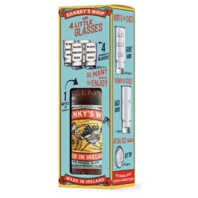 Shanky´s Whip Black Irish Whiskey Liqueur 33% 0.7 l (Dárkový box + 4 skleničky) (810035511750)