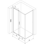 MEXEN/S - Exo sprchový kout, posuvné dveře 105 x 80, transparent, chrom 8151-105-080-01-00