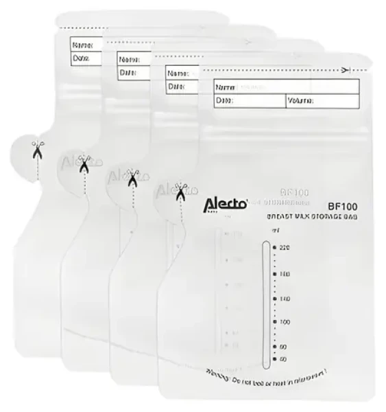 Alecto BF100 / Sáčky na mateřské mléko / 220 ml / 100 ks / bez BPA (BF-100)