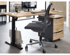 Psací stůl s elektrickým nastavením výšky Memphis, dub artisan/grafit