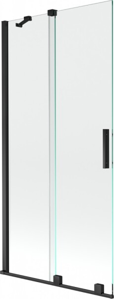 MEXEN/S - Velar Dvoukřídlá posuvná vanová zástěna 90 x 150 cm, transparent, černá 896-090-000-01-70