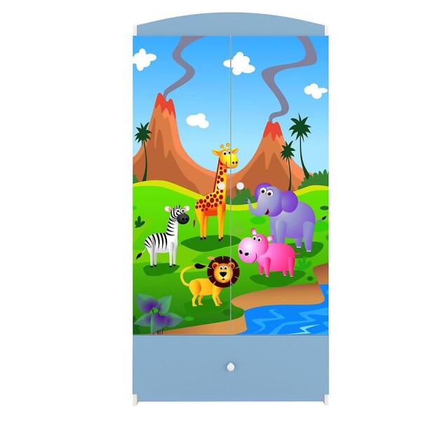 Skříň Babydreams modrá - Safari