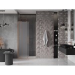 MEXEN/S - Velar L posuvné sprchové dveře 90, dekor, měď kartáčovaná 871-090-003-31-65
