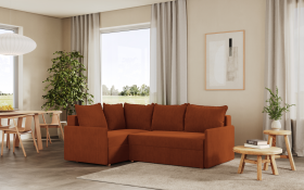 FRONTI Rohová rozkládací sedačka GRENADA oranžová - CORD 205.11 17806