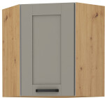 Horní rohová skříňka Luna 60x60 GN-72 1F (45°) Barva korpusu: Dub artisan, Barva dvířek: Bílá
