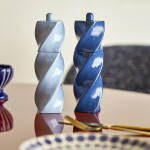 Bloomingville Mlýnek na sůl a pepř Riley Blue – set 2 ks, modrá barva, dřevo