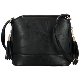 Módní dámská koženková crossbody kabelka Vaios, černá