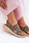 Zazoo 40392 Kožené Sandály Dámské Leopardí Hnědé 40