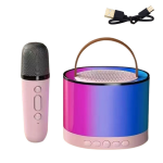 Mamido Bezdrátový karaoke reproduktor s mikrofonem K52 RGB Bluetooth růžový