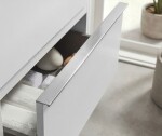 CERANO - Koupelnová skříňka Velora - bílá matná, úchytka chrom + umyvadlo z lit. mramoru s otvorem Vita - bílá lesklá - 70x63x46,5 CER-8050BD83874