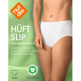 Dámské kalhotky vysokého střihu NUR DIE COTTON MIDISLIP - NUR DIE - bílá XL