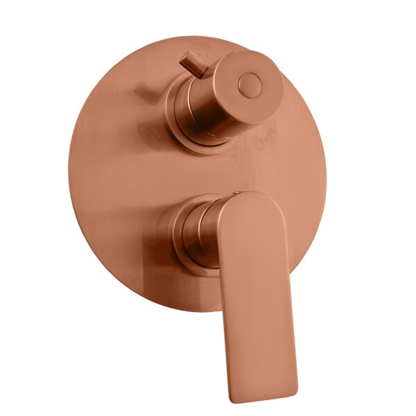 RAV Slezák - NIL - Vanová/Sprchová baterie podomítková 3-cestná s tělesem, Zlatá Růžová - kartáčovaná NL187.3ZRK NL187.3ZRK