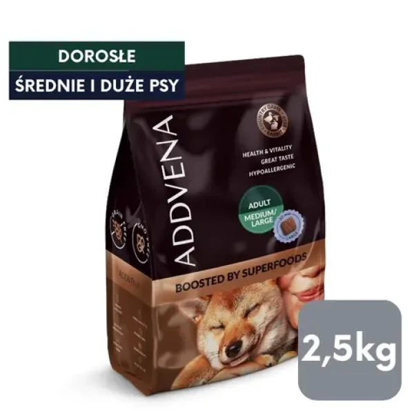 Addvena Boosted by Superfoods / Granule pro psy / hovězí / 2,5 kg / střední a velká plemena