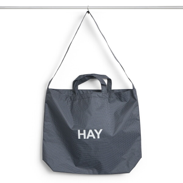 HAY Taška Grid Crossover Bag M Dark Blue, modrá barva, textil